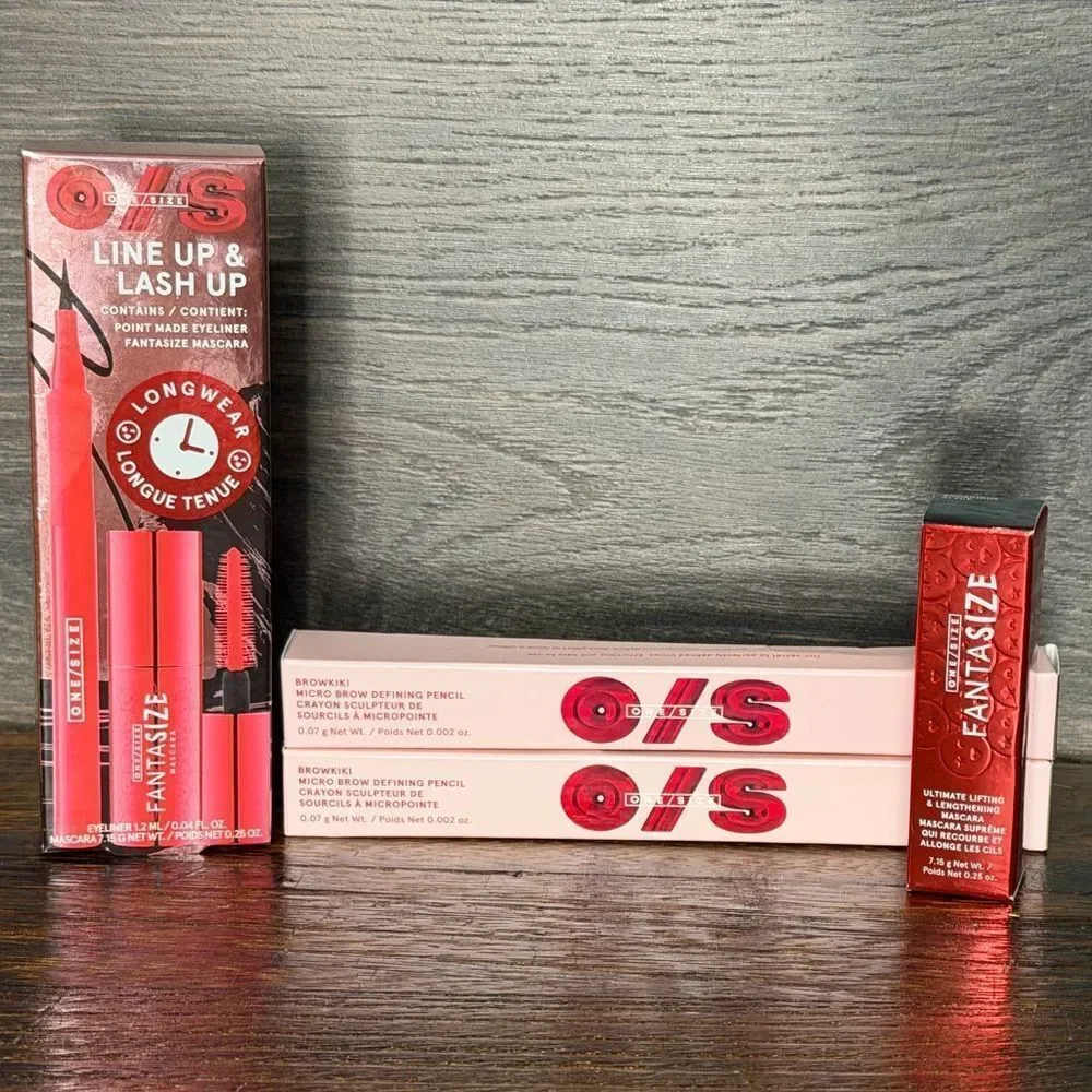ONE/SIZE Eye Bundle Fantasize Mascara + Line Up & Lash Up + BrowKiki Pencils NEW